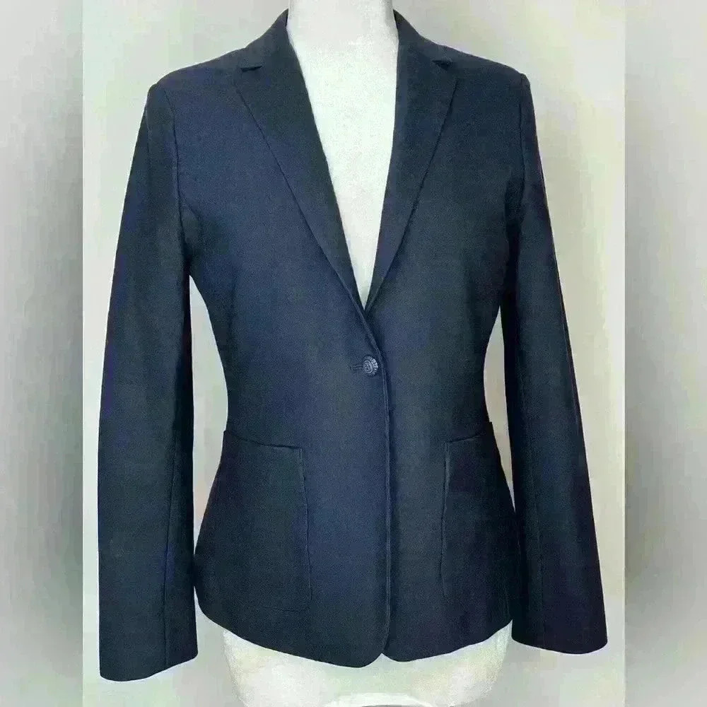 Brooks Brothers Women’s Navy Stretch Wool Blend Blazer‎ Size 6